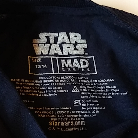 Star Wars Kids size 12/14 Navy tshirt my squadron - Picture 4 of 5